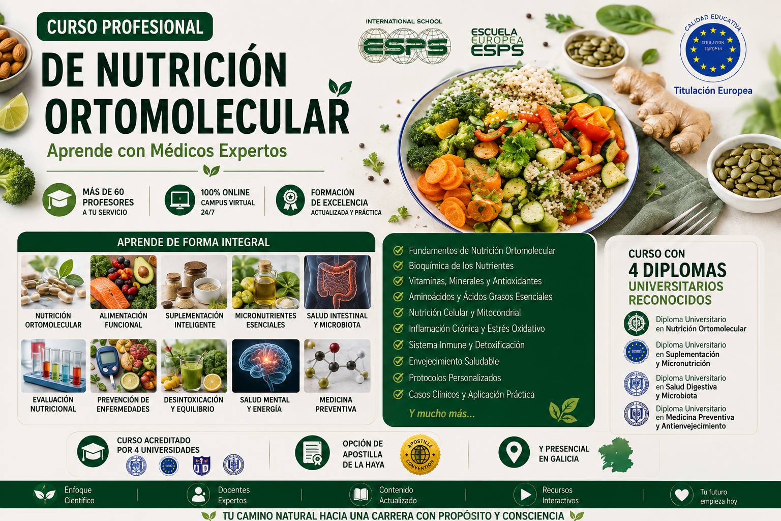 Curso de Nutrición Ortomolecular Online | Terapias Anternativas