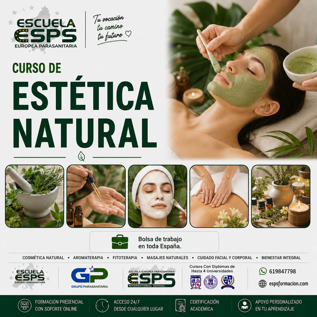 Curso de Estética Natural, Belleza Holística y Wellness