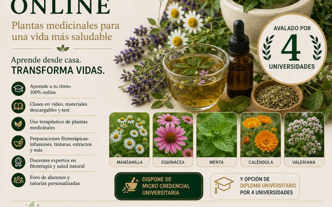 curso de Fitoterapia online y Curso en Vigo, A Coruña, Santiago, Pontevedra, Ourense, Lugo, curso de plantas medicinales online. Curso de fitoterapia en línea cursos de plantas medicinales online con libro