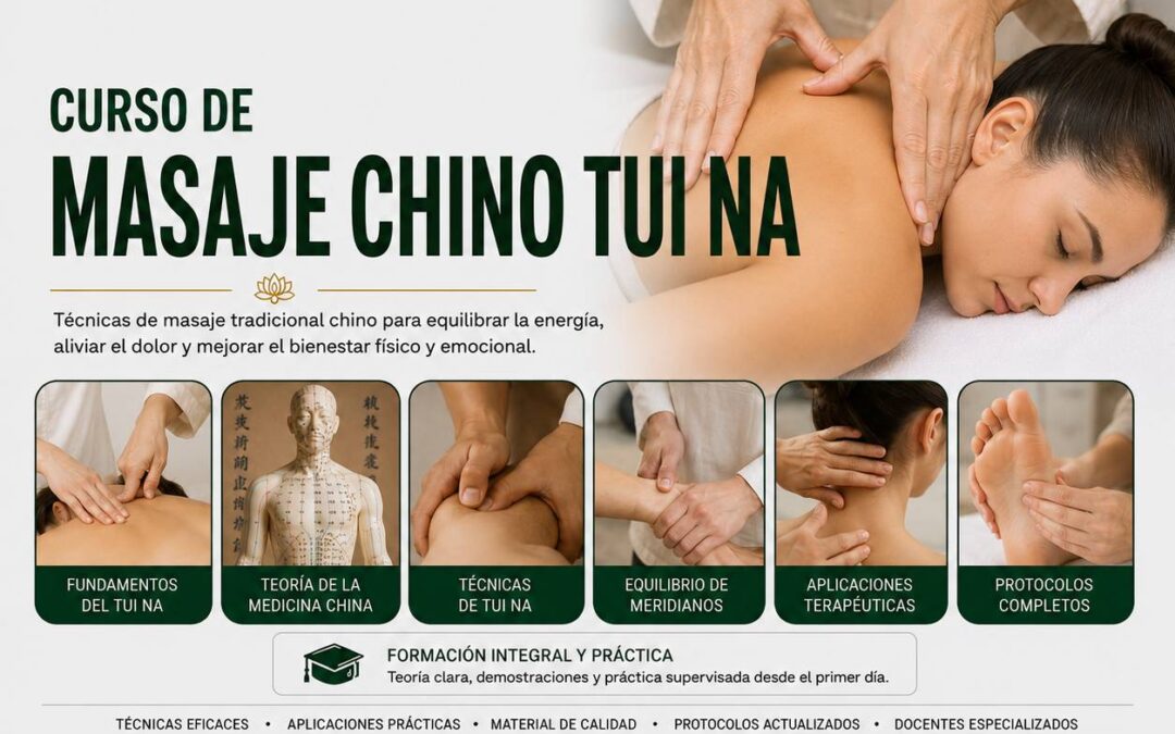 Curso Profesional de Masaje Tui Na disponible en Vigo, A Coruña, Santiago de Compostela, Pontevedra, Ourense y Lugo,