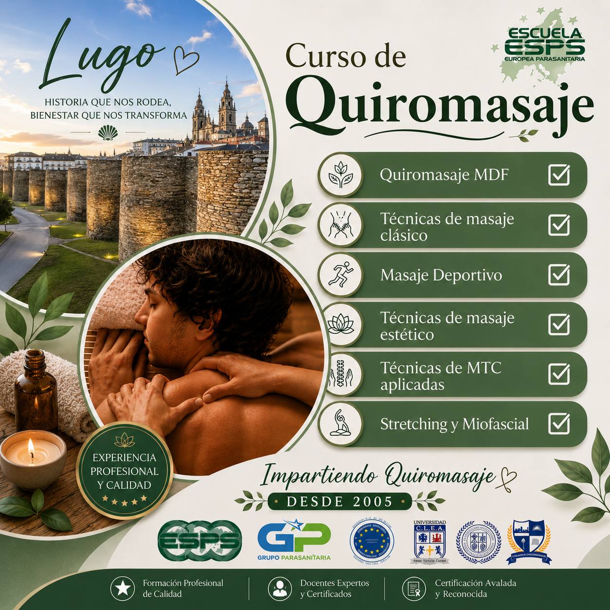 Curso de Quiromasaje en Lugo | Curso de masaje en Lugo